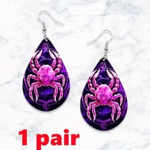 NWT Zodiac Cancer on a Teardrop Shaped Pierced Dangle Earring!